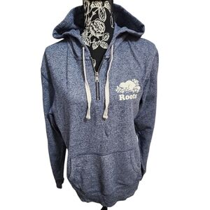 Roots Blue 1/4 Zipper Womens Hoodie